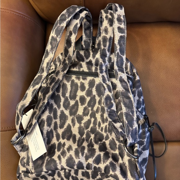 NWT Rebecca Minkoff Julian, mini leopard print backpack in black and gray nylon main image 8